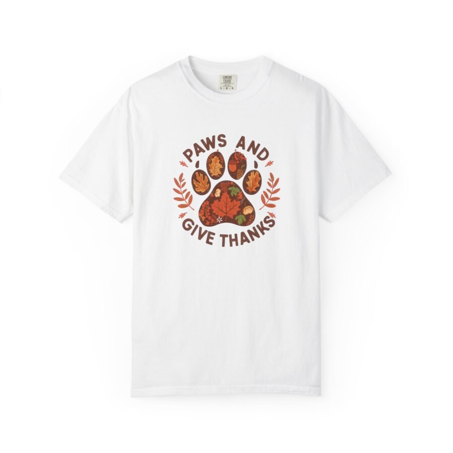 Harvest Paws T-Shirt, Unisex Holiday Tee, Animal Lover Gift, Thanksgiving Apparel, Fall Shirt, Casual Wear